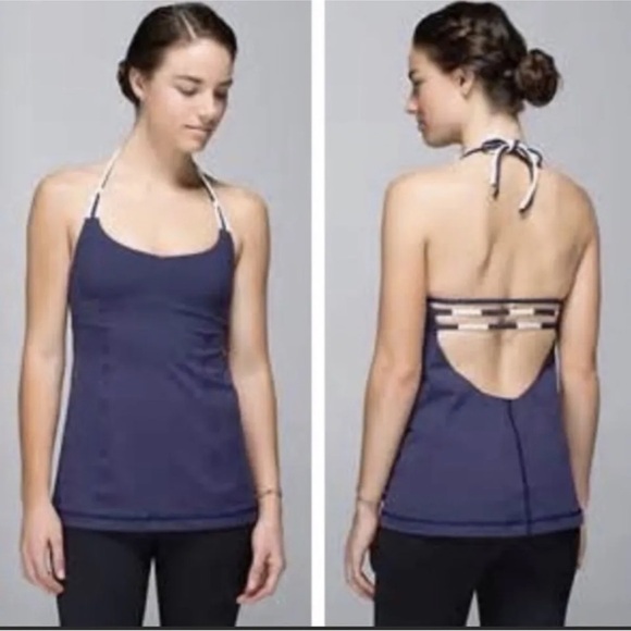 Lululemon Wandering Yogi Halter! Cadet Blue! Size 6 Thank Top W1A26S - Picture 1 of 4